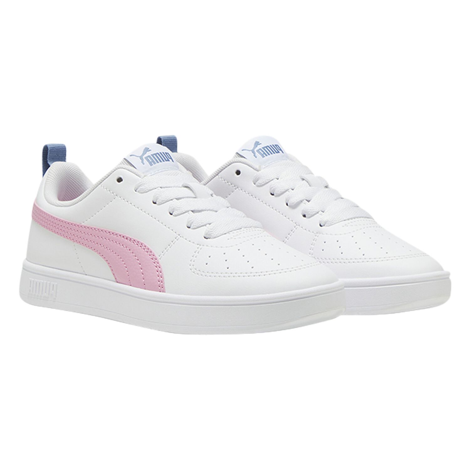 Girls White & Pink Rickie Trainers, 2, hi-res