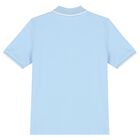 Boys Pale Blue Logo Polo Shirt, 2, hi-res