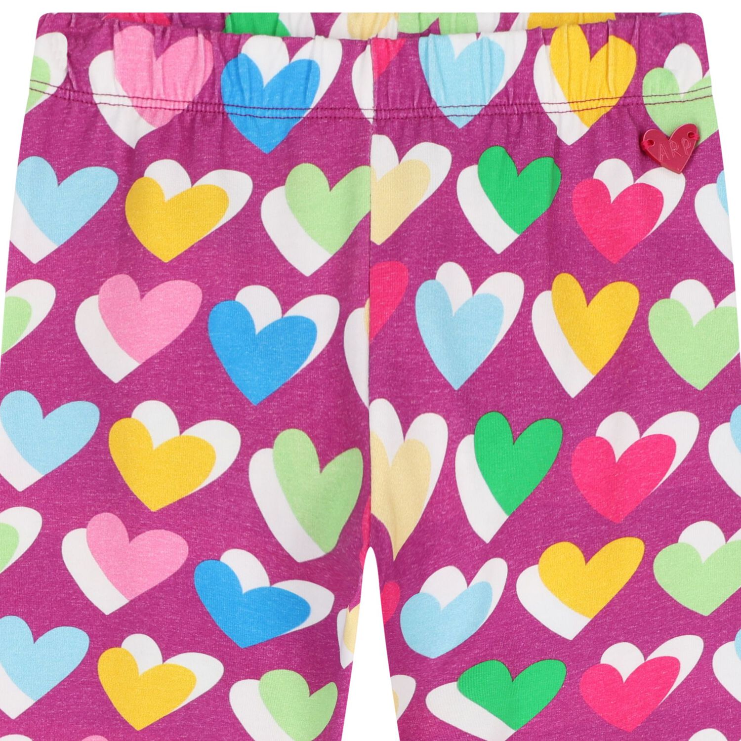 Girls Purple Heart Leggings, 1, hi-res