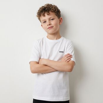 Boys White & Black Logo T-Shirts (2 Pack)