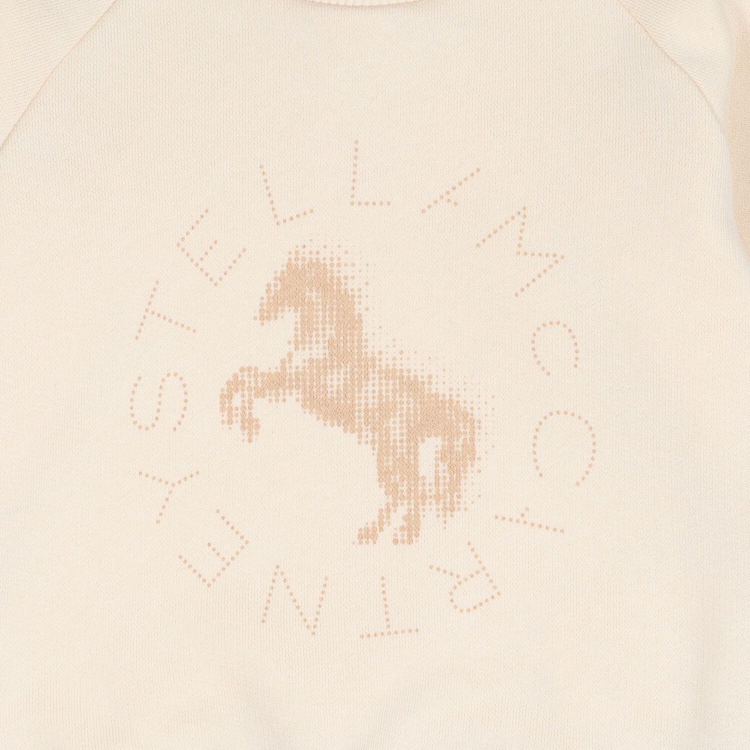 Younger Girls Beige Horse Logo Sweatshirt, 1, hi-res