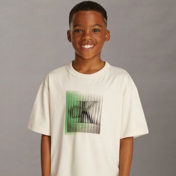 Boys Beige Logo T-Shirt