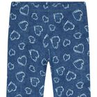 Girls White & Denim Blue Heart Leggings Set, 1, hi-res