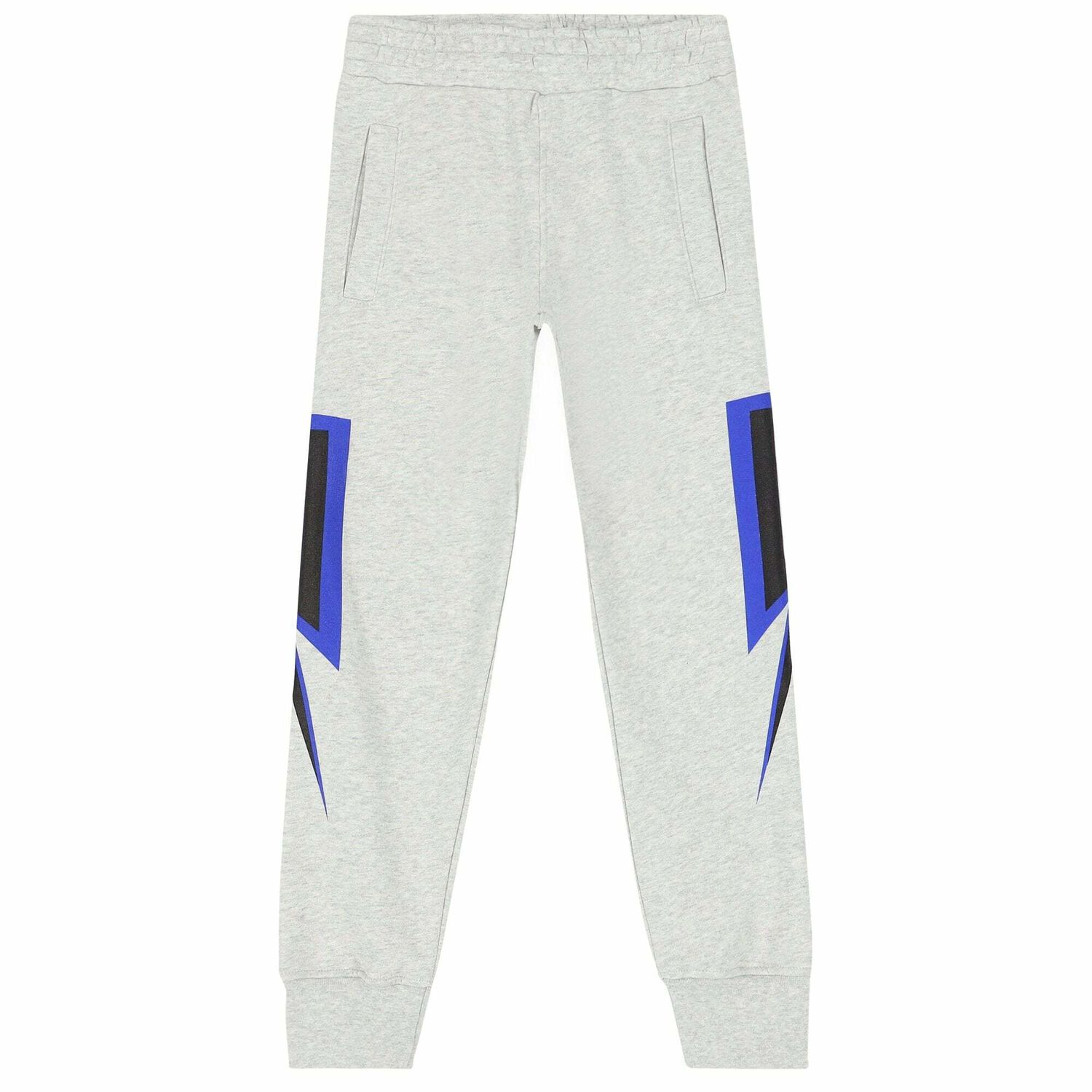 Boys Grey Thunderbolt Joggers, 1, hi-res