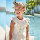 Girls Ivory Floral T-Shirt, 2, hi-res