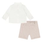 Baby Boys Beige Shorts Set, 2, hi-res