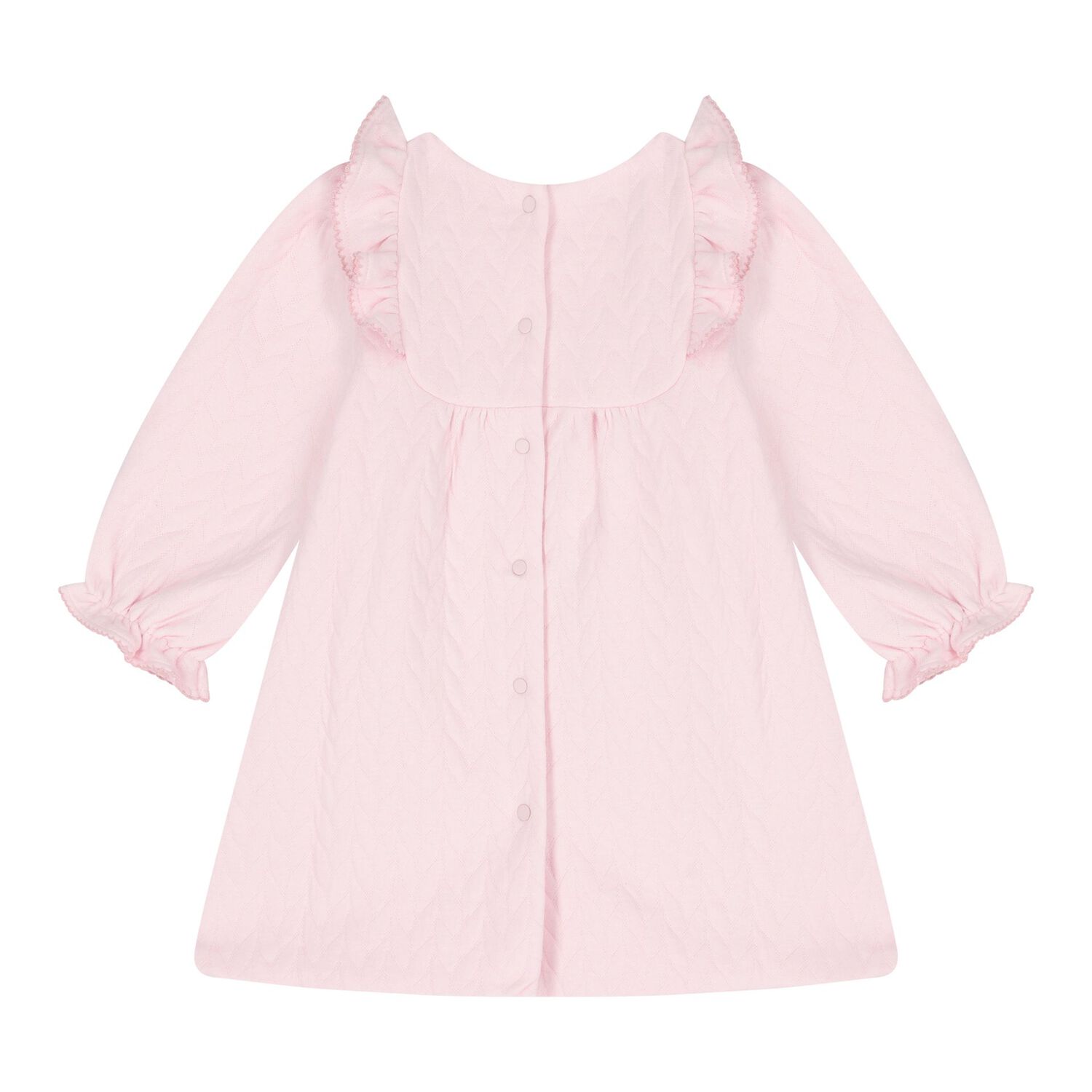 Baby Girls Pink Ruffled Dress, 1, hi-res