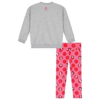Girls Grey & Pink Minnie Mouse Leggings Set