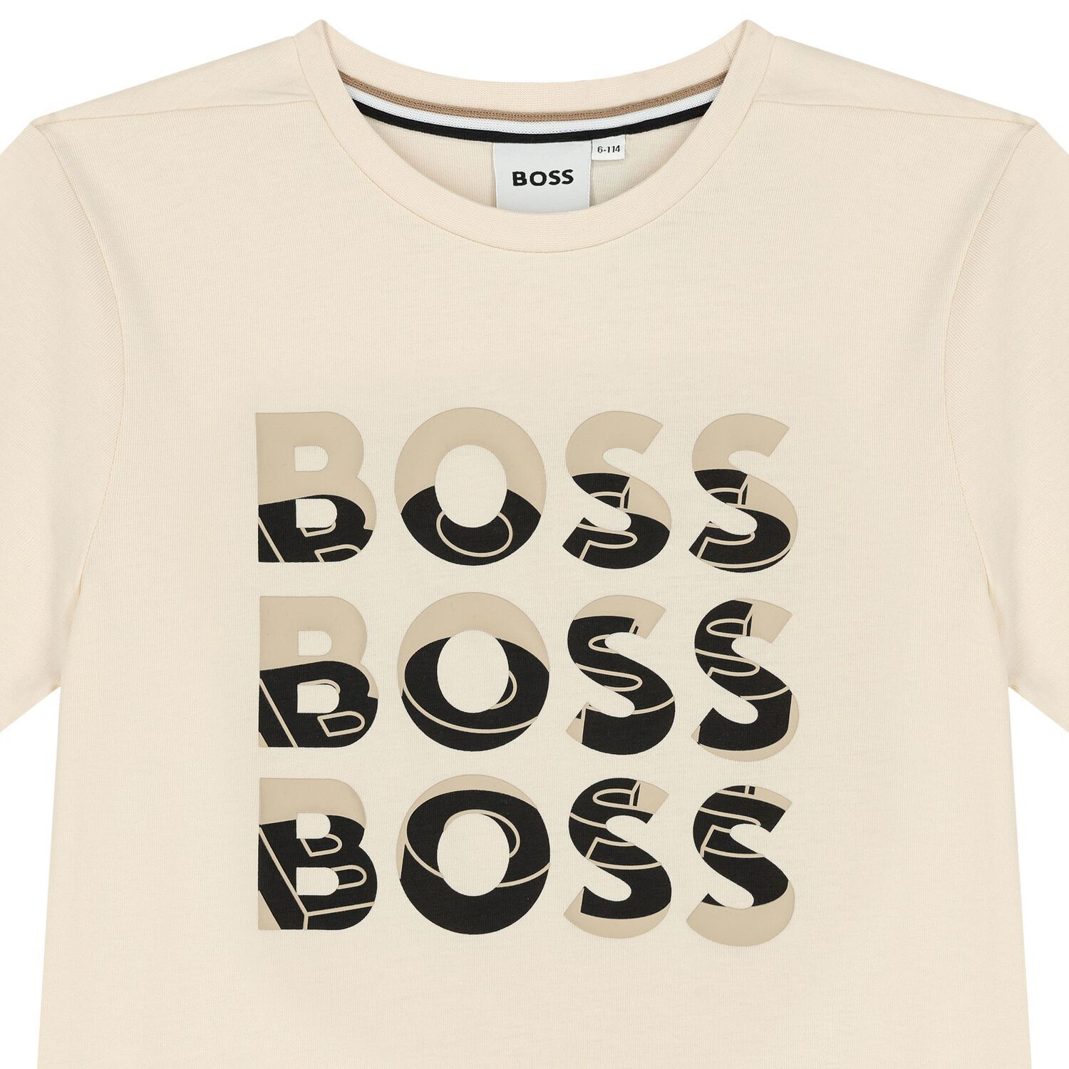 Boys Beige Logo T-Shirt, 2, hi-res image number null