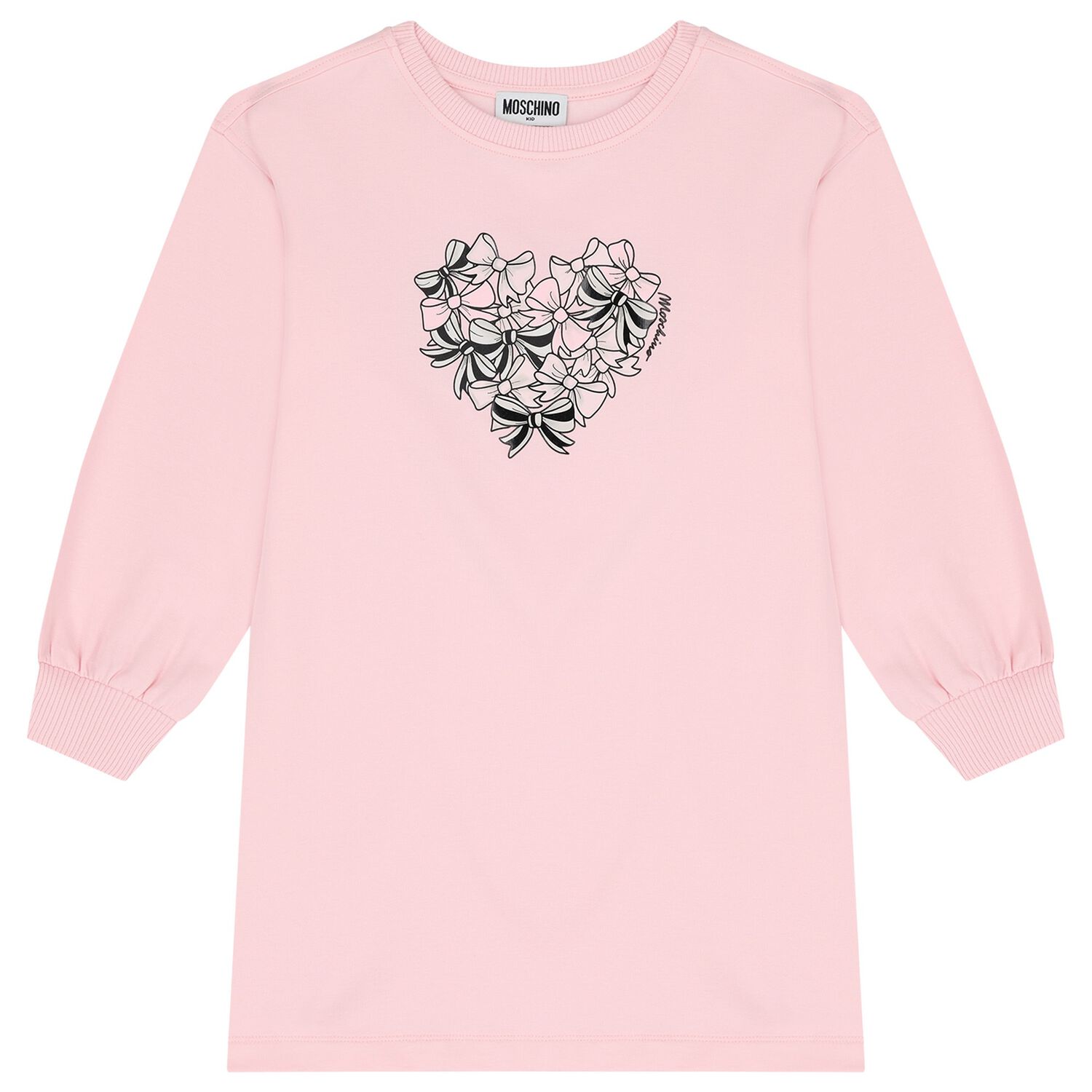 Girls Pink Bow Logo Dress, 1, hi-res