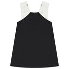 Girls Black & White Bow Dress, 1, hi-res