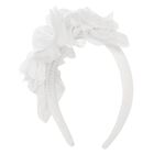 Girls White Flower Headband, 1, hi-res
