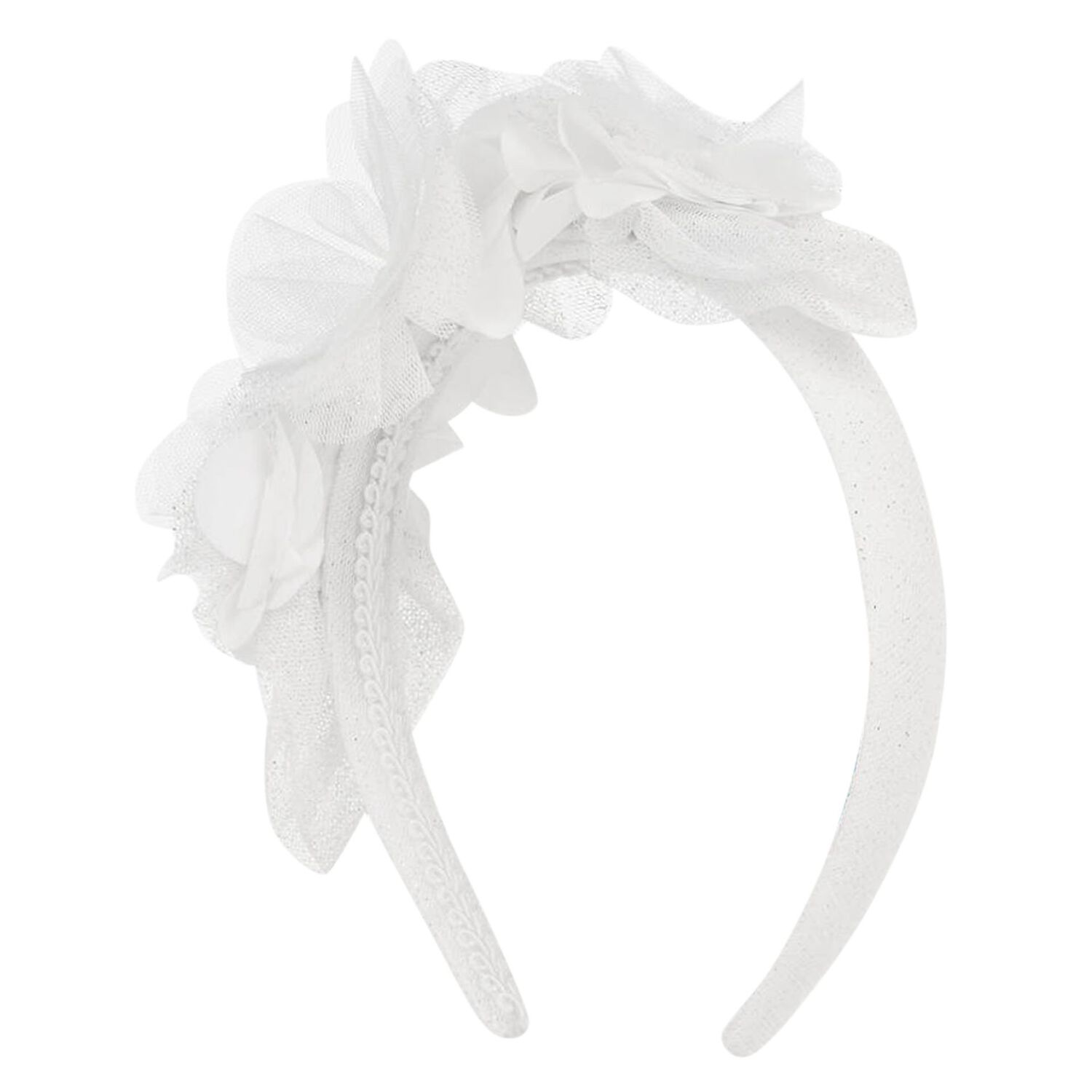 Girls White Flower Headband, 1, hi-res image number null