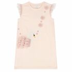 Girls Pink Jersey Swan Dress, 1, hi-res