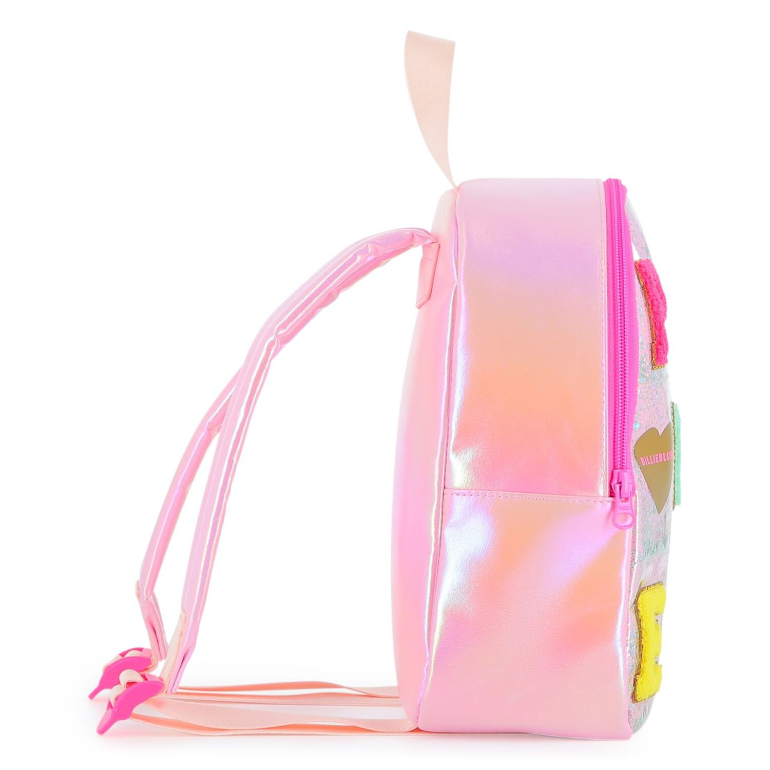 Girls Pink Patches Backpack, 1, hi-res image number null