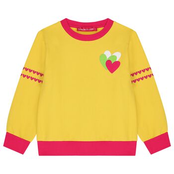 Agatha Ruiz De La Prada Girls Yellow Heart Logo Sweatshirt, 1 Girls Yellow Heart Logo Sweatshirt