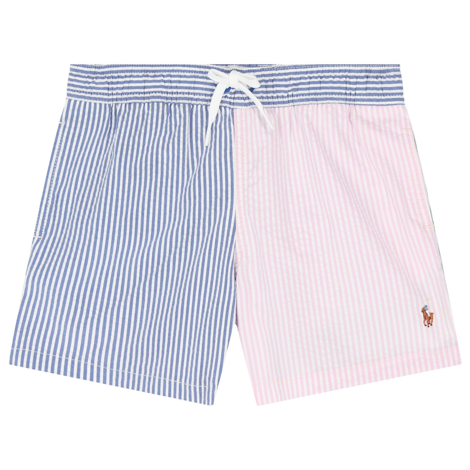 Boys Blue Striped Swim Shorts, 1, hi-res image number null
