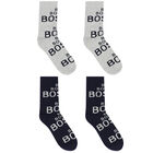 Boys Navy & Grey Logo Socks ( 2-Pack ), 1, hi-res