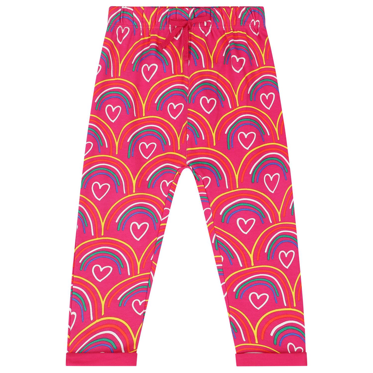 Younger Girls Pink Rainbow Tracksuit, 1, hi-res
