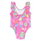 Younger Girls Pink Swimsuit, 1, hi-res