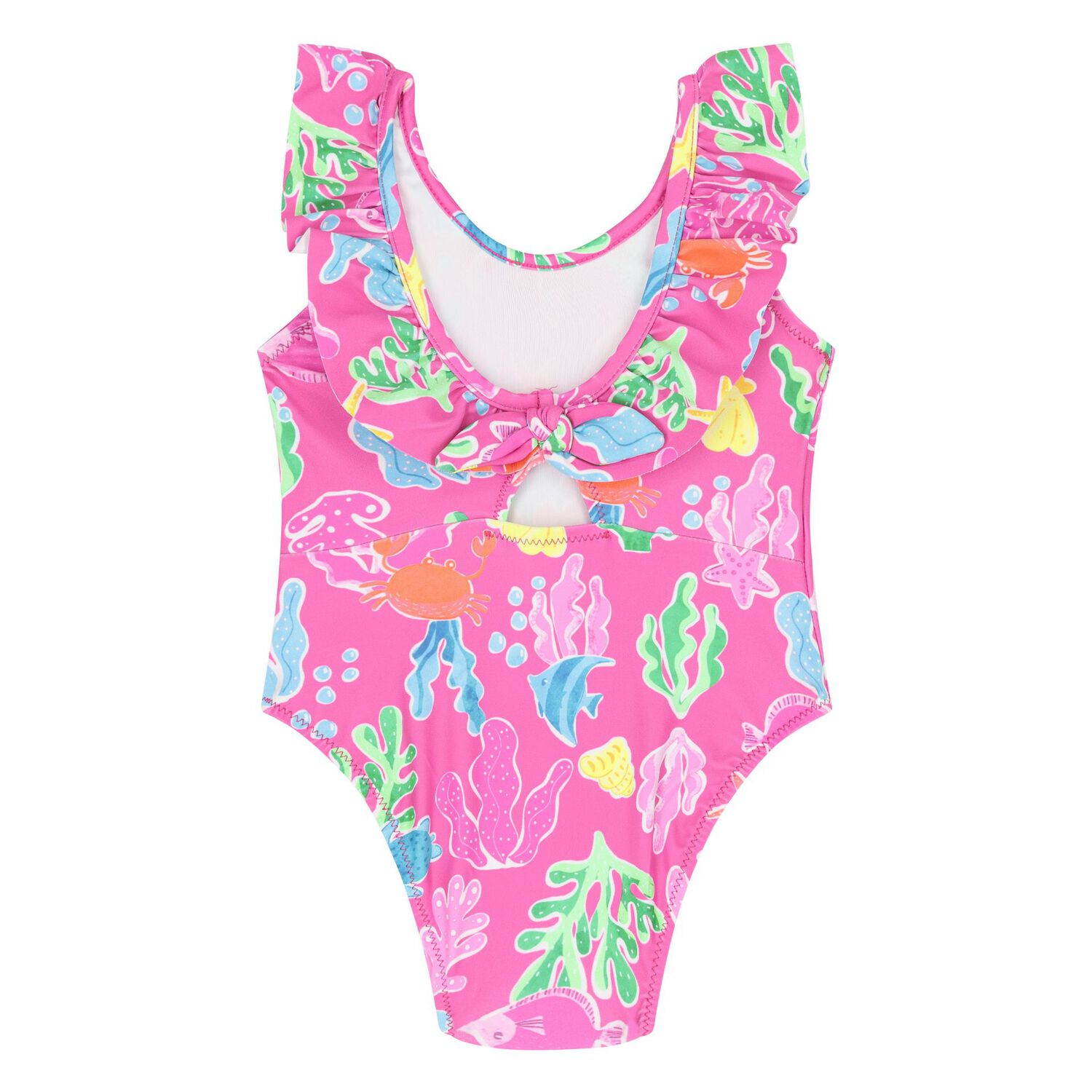 Younger Girls Pink Swimsuit, 1, hi-res