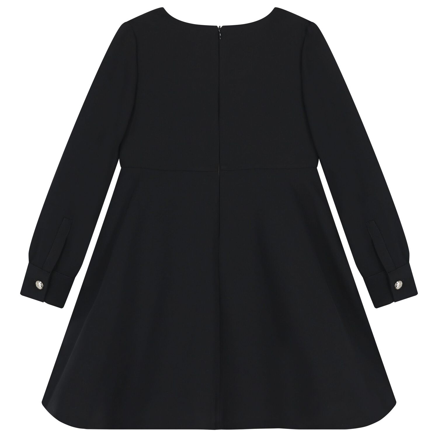 Girls Black Diamante Bow Dress, 1, hi-res