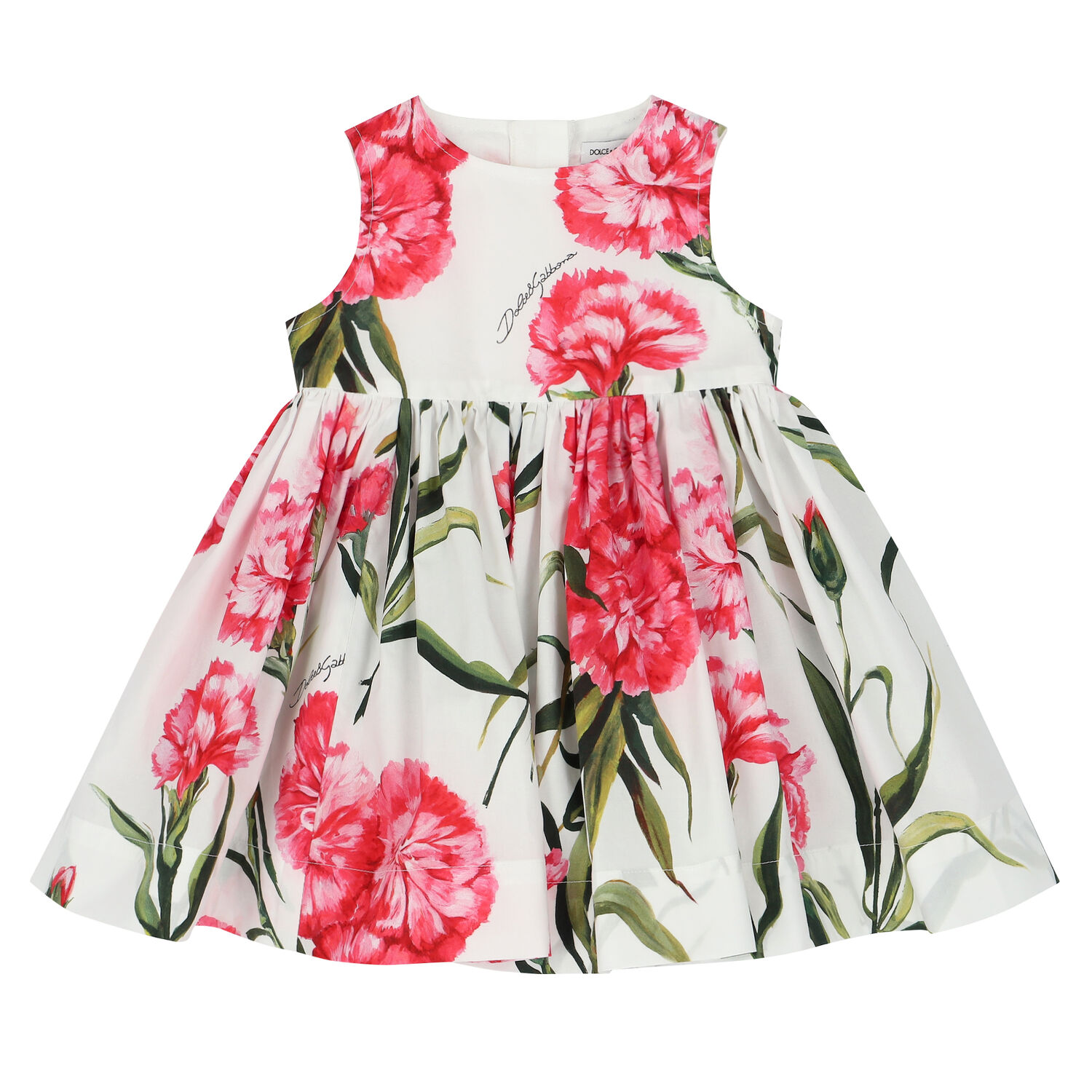 Younger Girls Ivory & Red Floral Dress Set, 1, hi-res