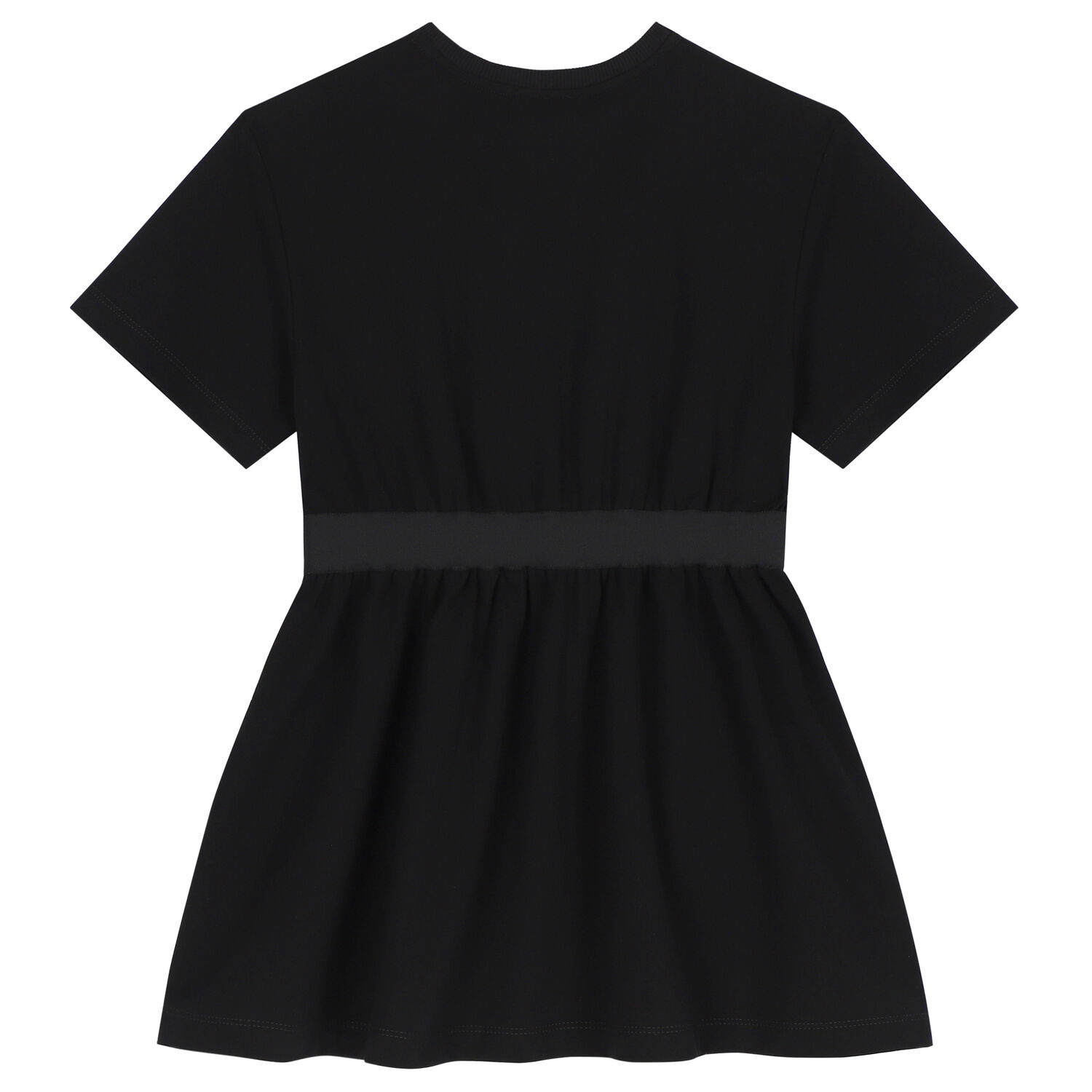 Girls Black Logo Dress, 1, hi-res