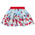 Girls Blue & Red Cherry Skirt, 1, hi-res