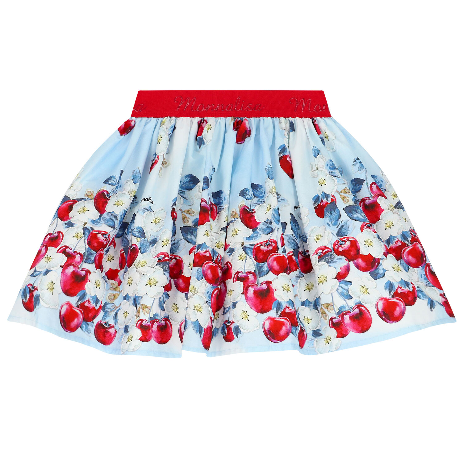 Girls Blue & Red Cherry Skirt, 1, hi-res image number null