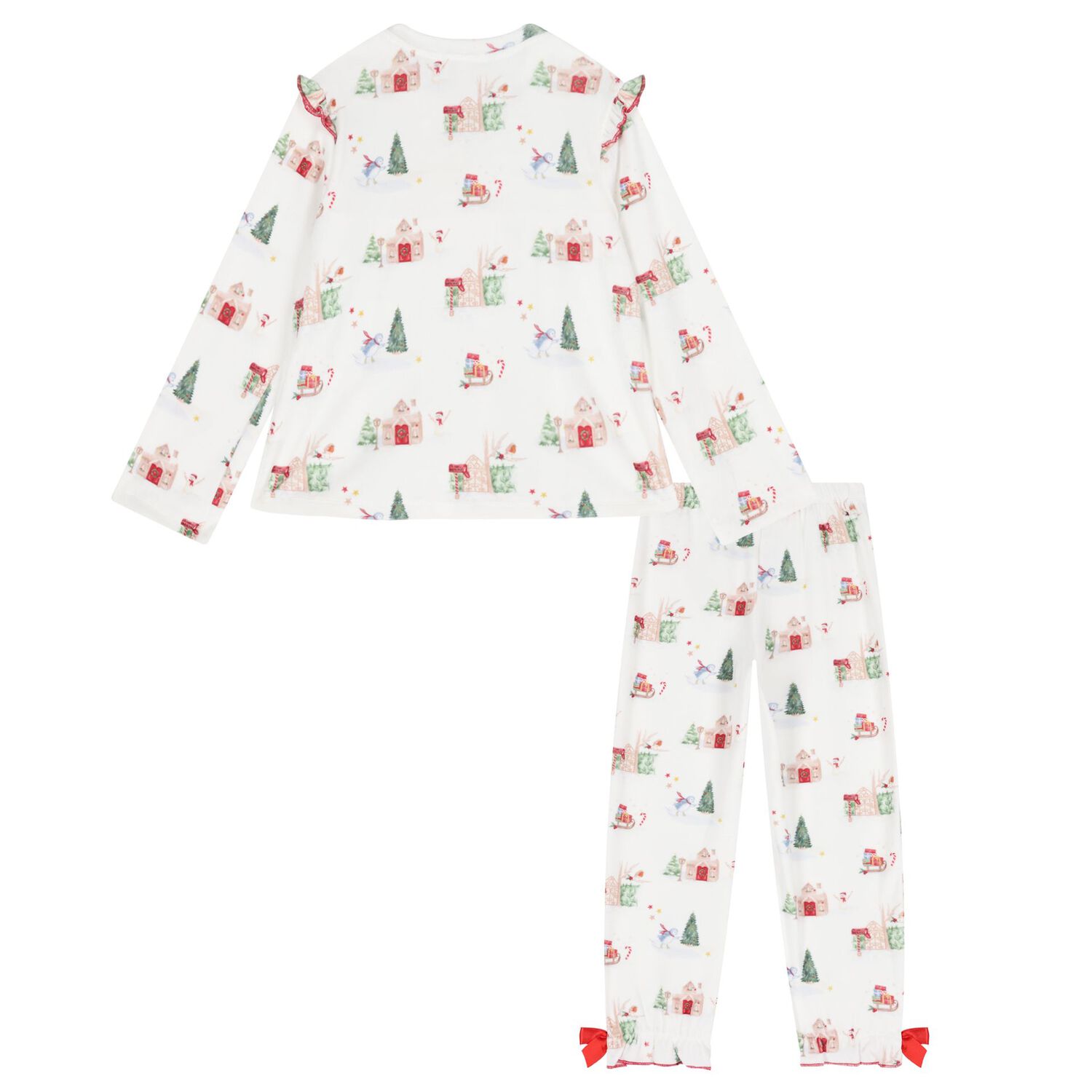 Girls Ivory Christmas Pyjamas, 1, hi-res