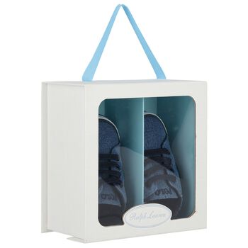 Baby Boys Denim Blue Logo Pre Walker Shoes
