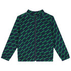 Boys Navy Blue Logo Zip Up Top, 1, hi-res