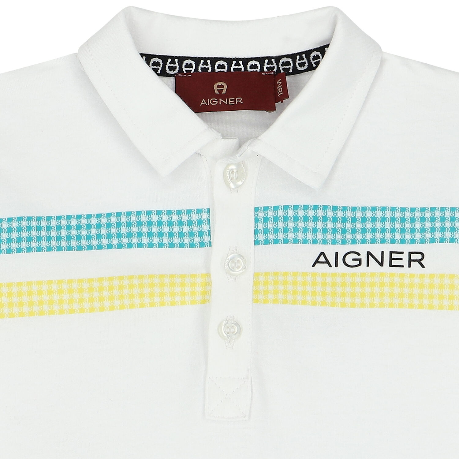Younger Boys White Logo Polo Shirt, 1, hi-res