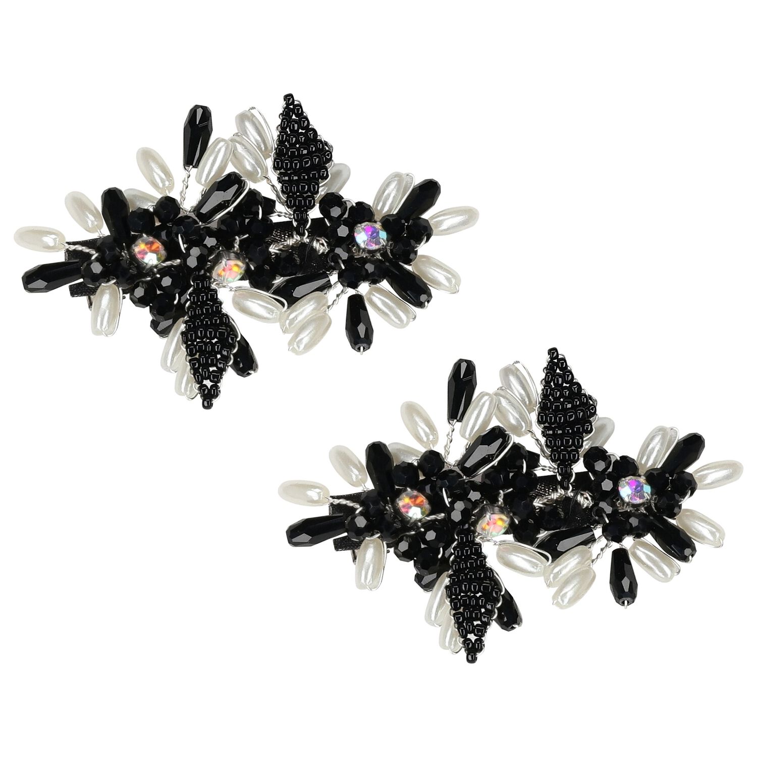 Girls Black Lily Rose Hair Clip, 3, hi-res image number null