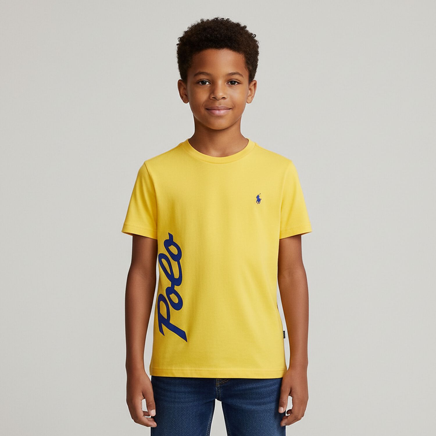 Boys Yellow Logo T-Shirt, 3, hi-res