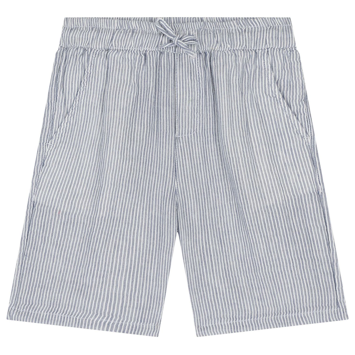 Boys White & Navy Striped Shorts Set, 1, hi-res