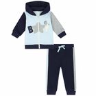 Baby Boys Blue & Grey Tracksuit, 1, hi-res