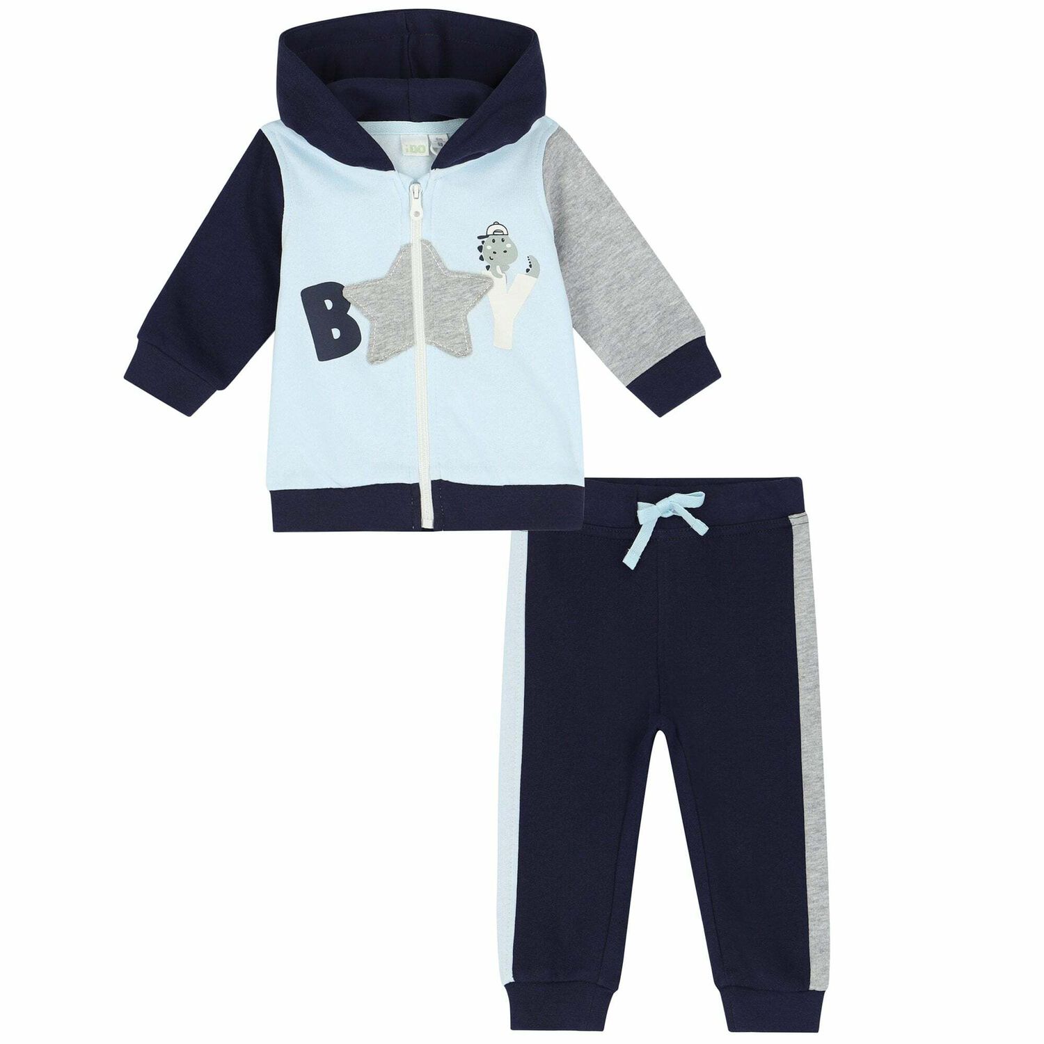 Baby Boys Blue & Grey Tracksuit, 1, hi-res image number null