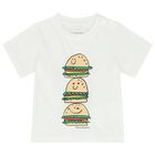 Younger Boys Ivory Burger T-Shirt, 1, hi-res