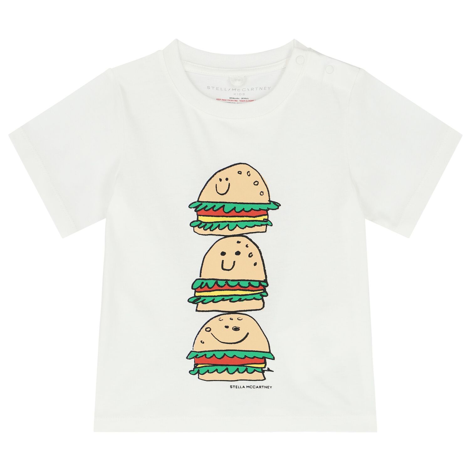 Younger Boys Ivory Burger T-Shirt, 1, hi-res