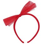 Girls Red Tulle Bow Headband, 1, hi-res