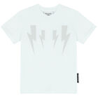 Boys White Thunderbolt T-Shirt, 1, hi-res