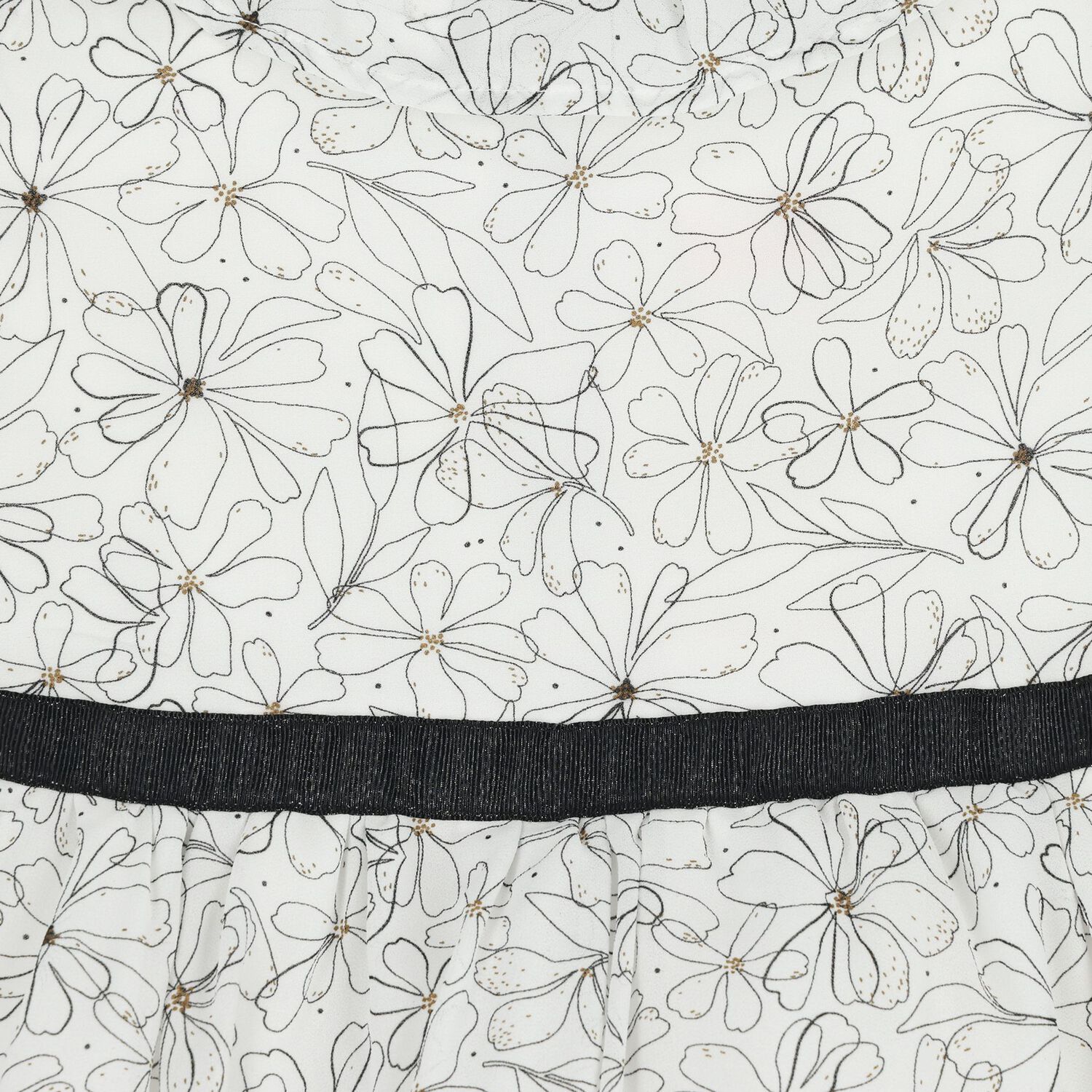 Girls White Floral Dress, 1, hi-res