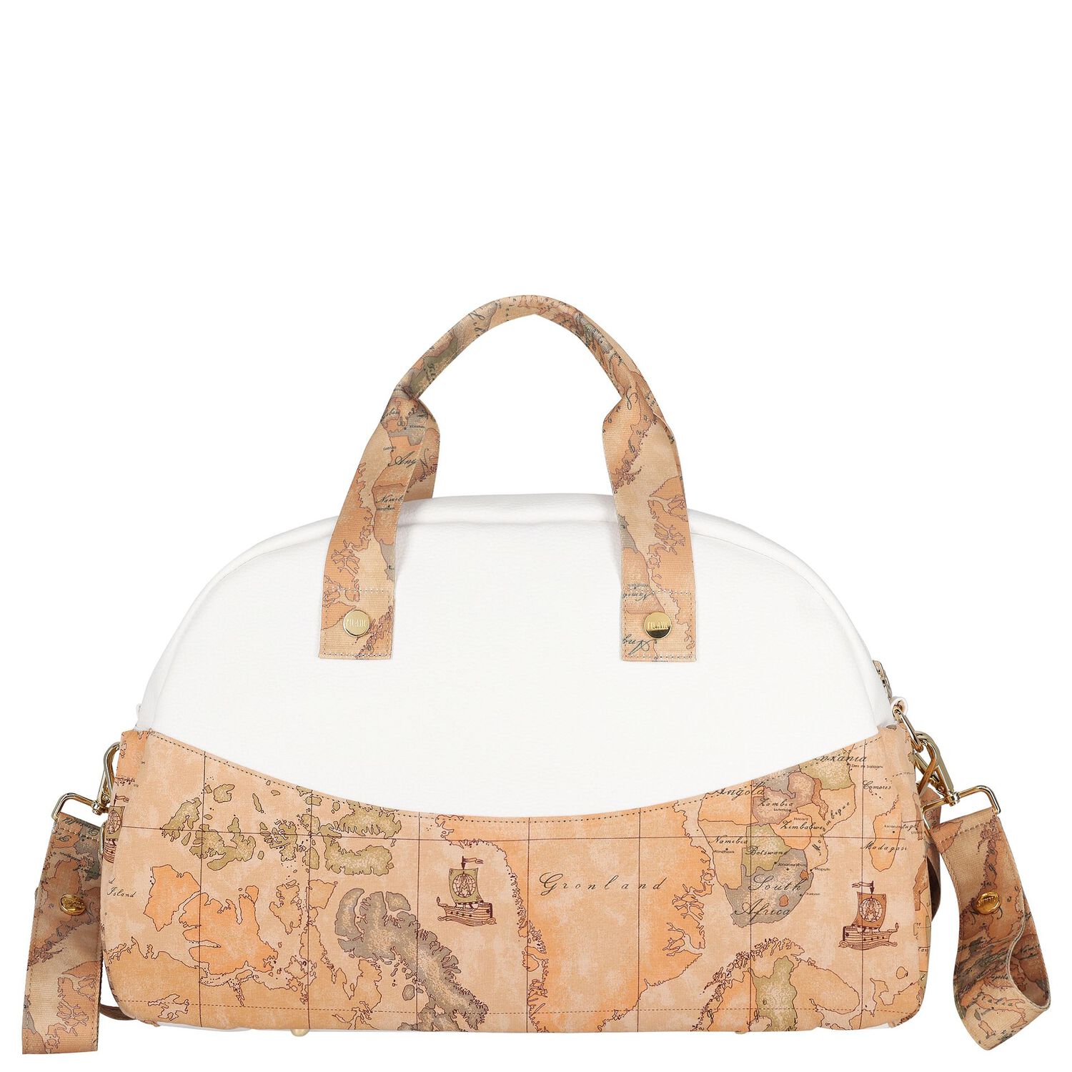 White & Beige Geo Map Baby Changing Bag, 1, hi-res image number null