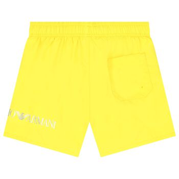 Boys Yellow Logo Swim Shorts