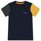 Boys Navy Blue & Red Logo T-Shirt, 2, hi-res