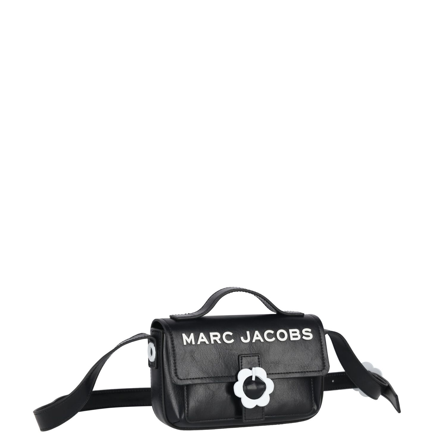 Girls Black Daisy Handbag, 1, hi-res