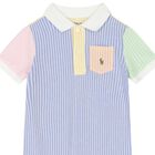 Baby Boys Blue Striped Colour Block Cotton Romper, 1, hi-res