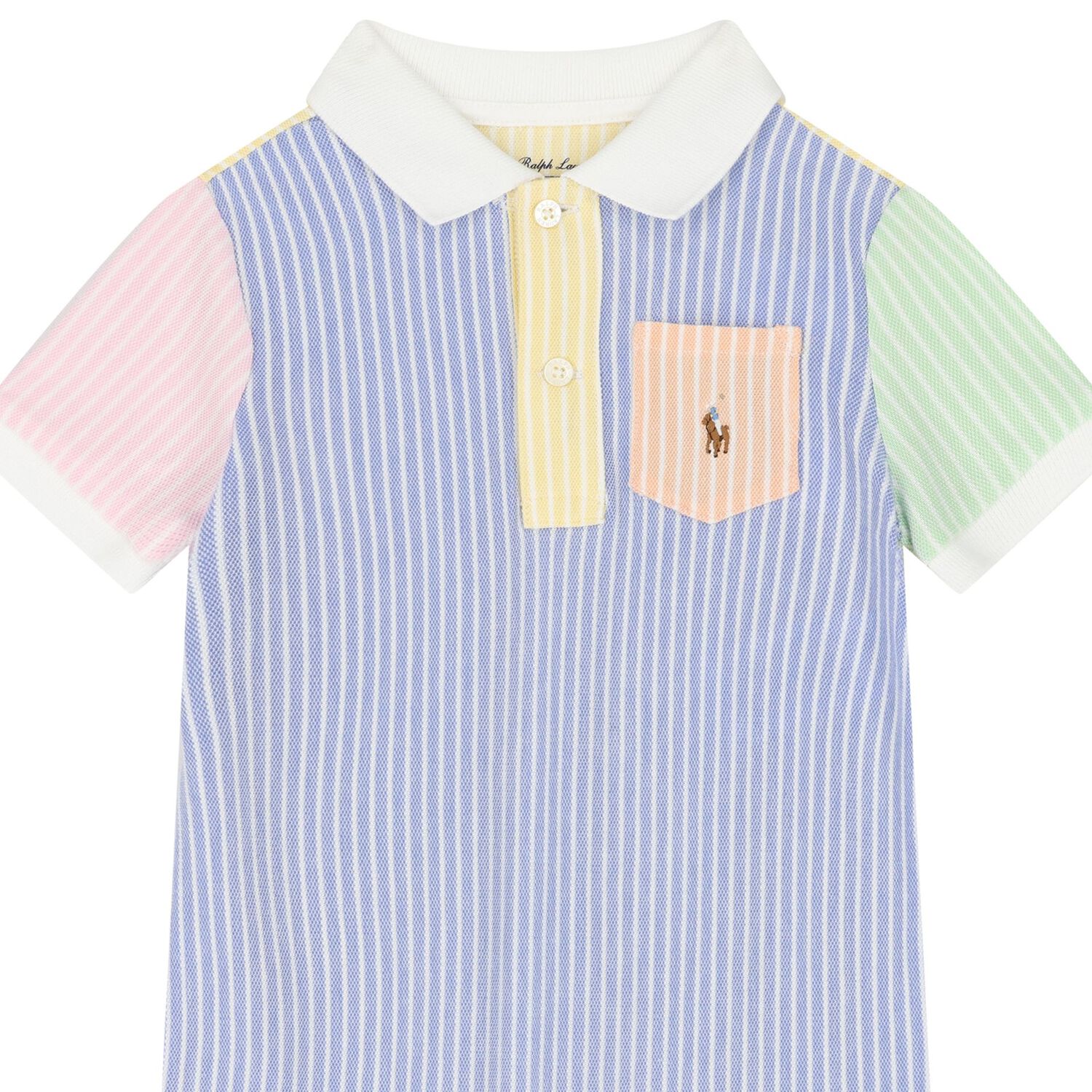 Baby Boys Blue Striped Colour Block Cotton Romper, 1, hi-res